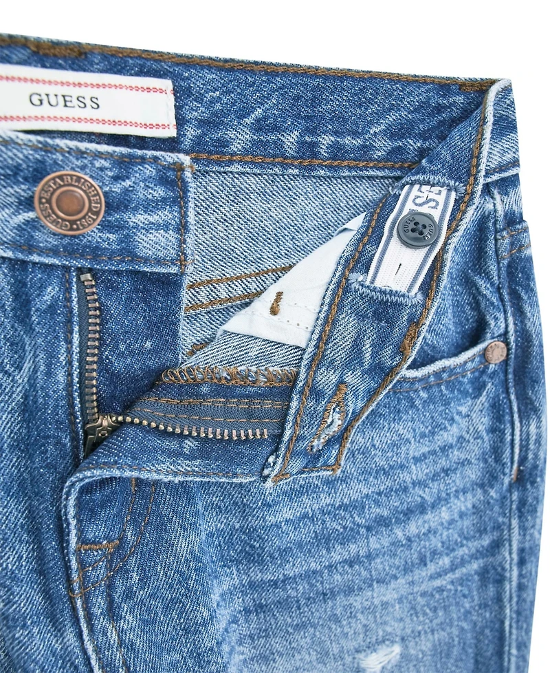 Guess Big Boys Distressed Straight Fit Denim Jeans