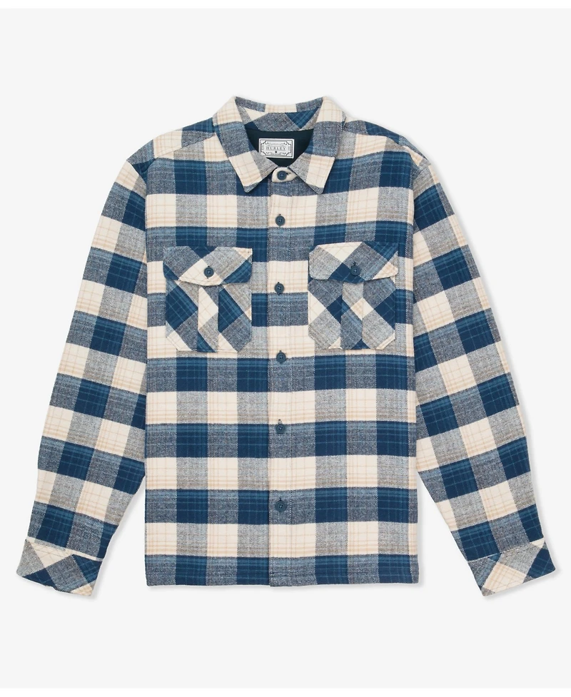 Hurley Men's Santa Cruz Seaside Flannel Long Sleeve Shirt