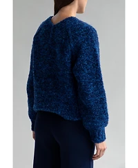 Sskein Women's V-Neck Tonal Boucle Sweater
