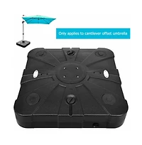 260 lbs Offset Patio Umbrella Base with Wheels Sand Water Filled