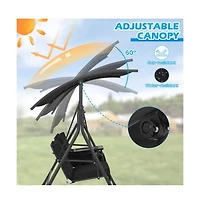 Porch Swing Hammock Chair with Adjustable Canopy