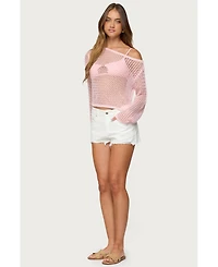 Edikted Women's Inara Off Shoulder Crochet Top