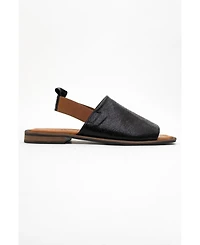 Fuela Leather Elastic Flat Sandals (Women)