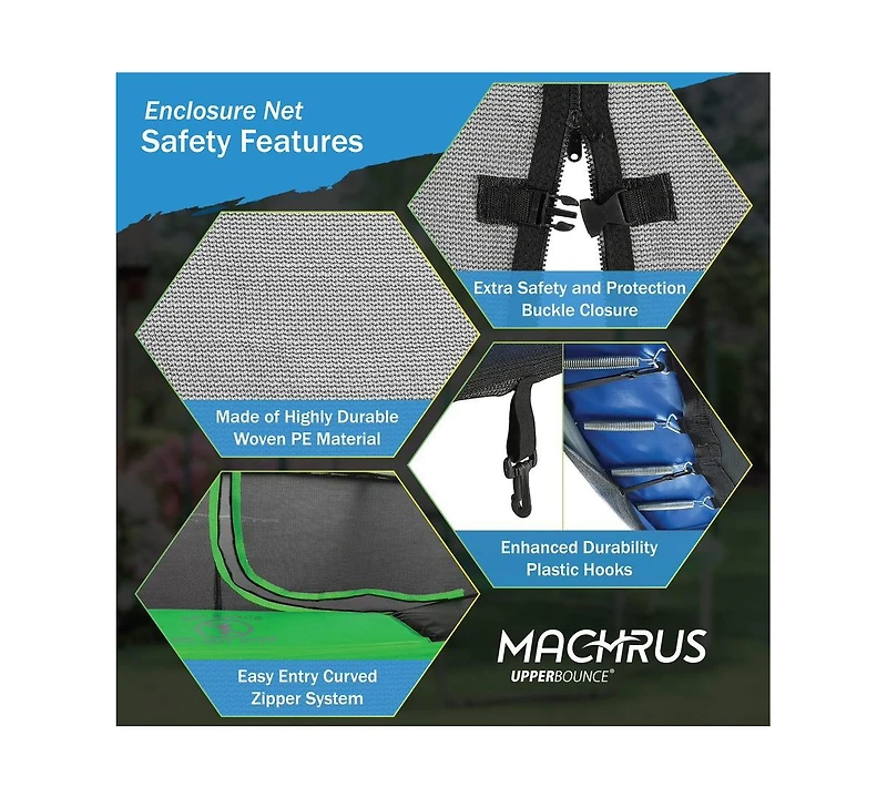 Plexalife Trampoline Safety Enclosure Net, Fits Ft Round Frame