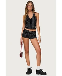 Edikted Women's Twyla Polka Dot Stretch Shorts