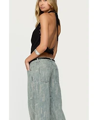 Edikted Women's Irina Stud Cowl Neck Halter Top