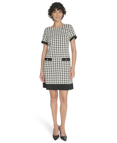 Tommy Hilfiger Women's Knit Houndstooth Shift Dress