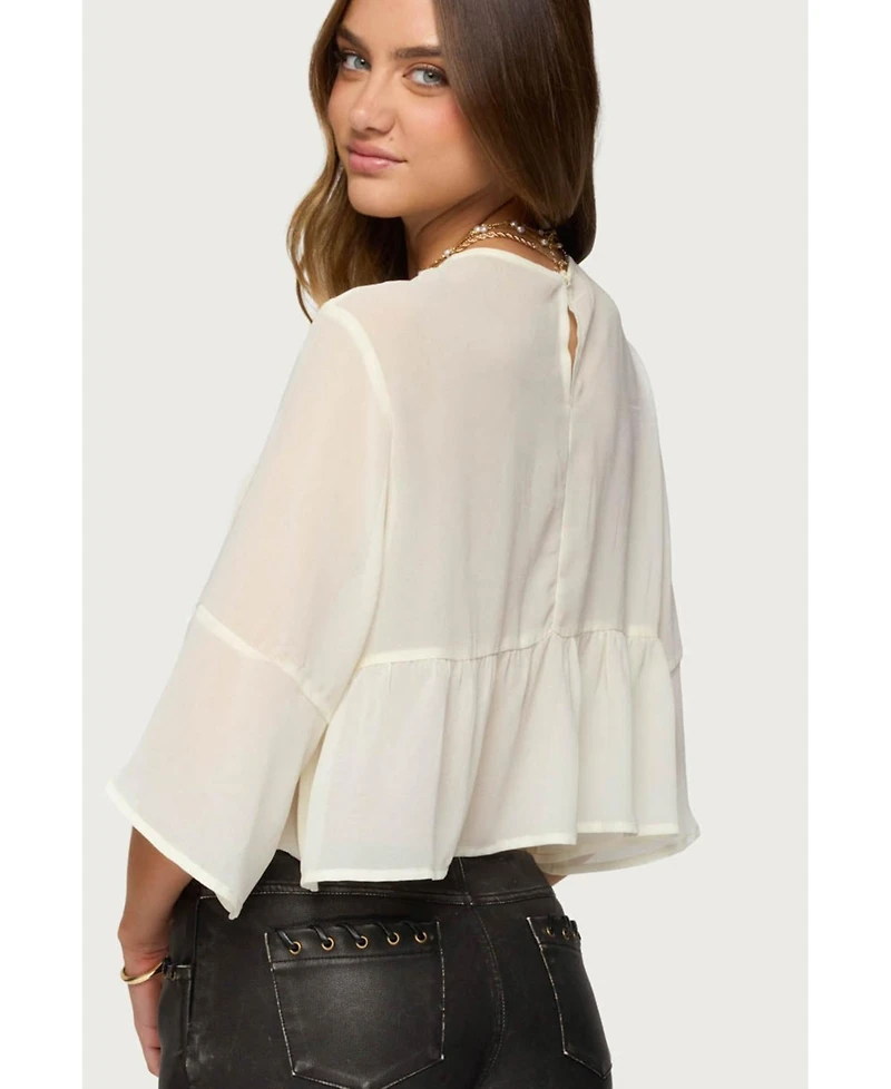 Edikted Women's Missey Ruffled Chiffon Top