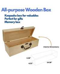 We Games Wooden Storage Box, Natural Wood Finish