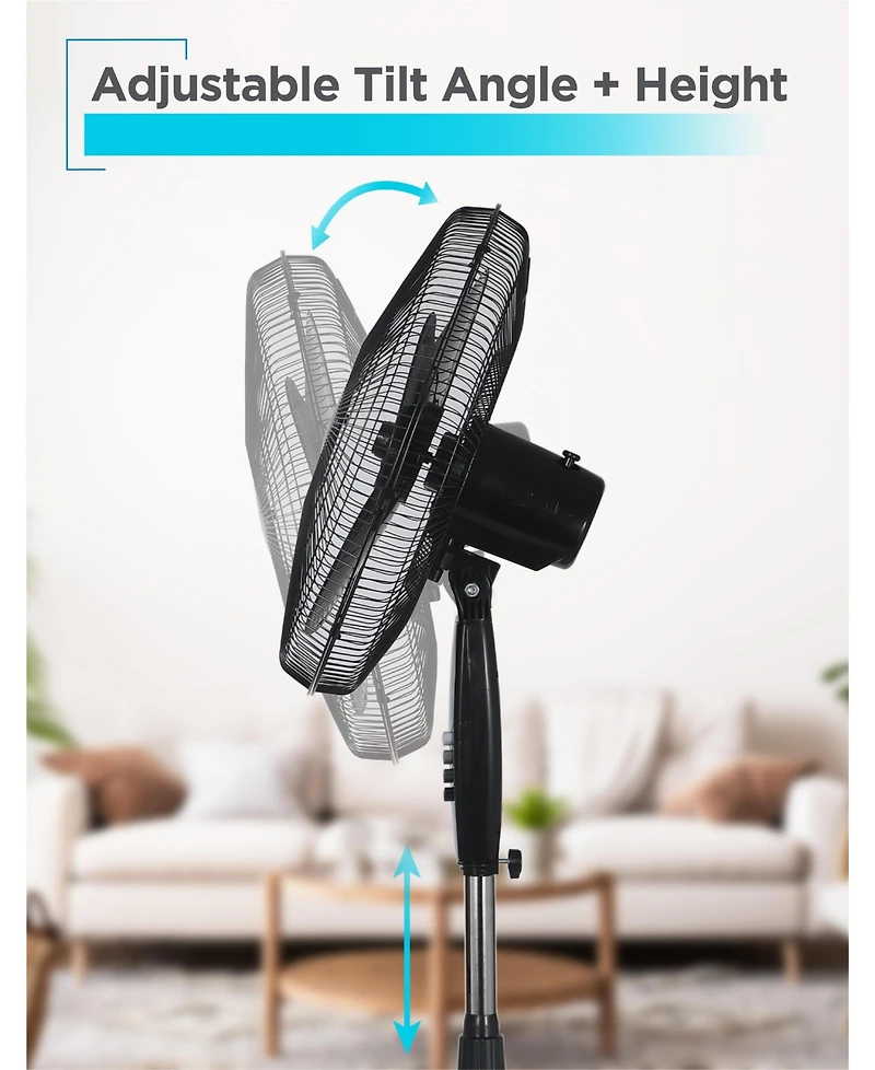 Black+Decker 18-Inch Pedestal Fan, BFP18SXW, Oscillating Fan for Home and Office