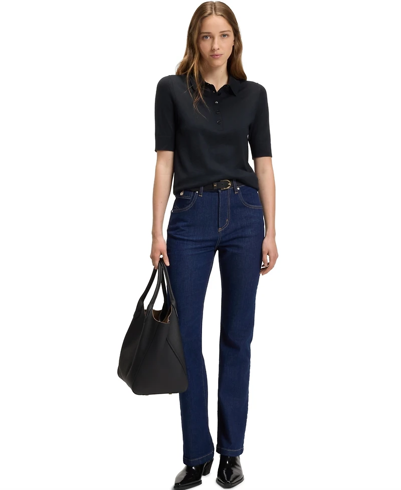 Boss by Hugo Women's Knit Virgin-Wool Polo Sweater