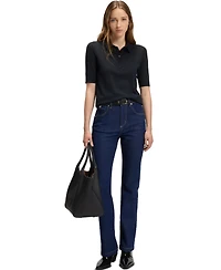 Boss by Hugo Women's Knit Virgin-Wool Polo Sweater