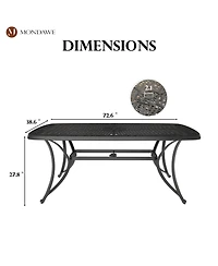 Mondawe Rectangular Aluminum Outdoor Dining Table