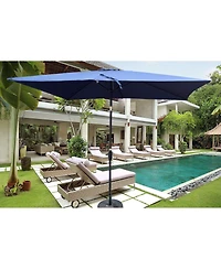 Flynama 6 x 9ft Patio Umbrella Outdoor Waterproof Umbrella with Crank and Push Button Tilt without flap