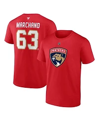 Fanatics Men's Brad Marchand Red Florida Panthers Authentic Stack Name Number T-Shirt
