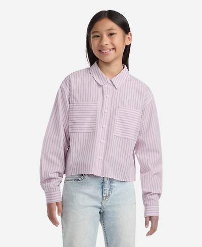 abercrombie kids Girls Button Front Boxy Shirt