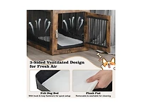 2-In-1 Dog House with Drawer and Wired Wireless Charging