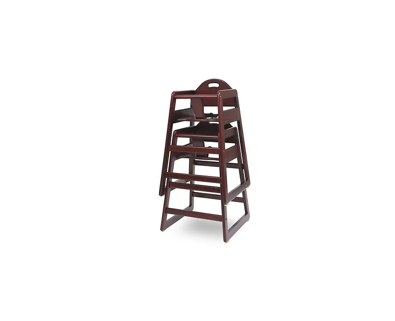 La Baby Solid Wood Stackable High Chair, Cherry