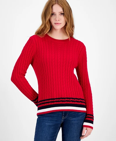 Tommy Hilfiger Women's Cotton Cable Knit Sweater