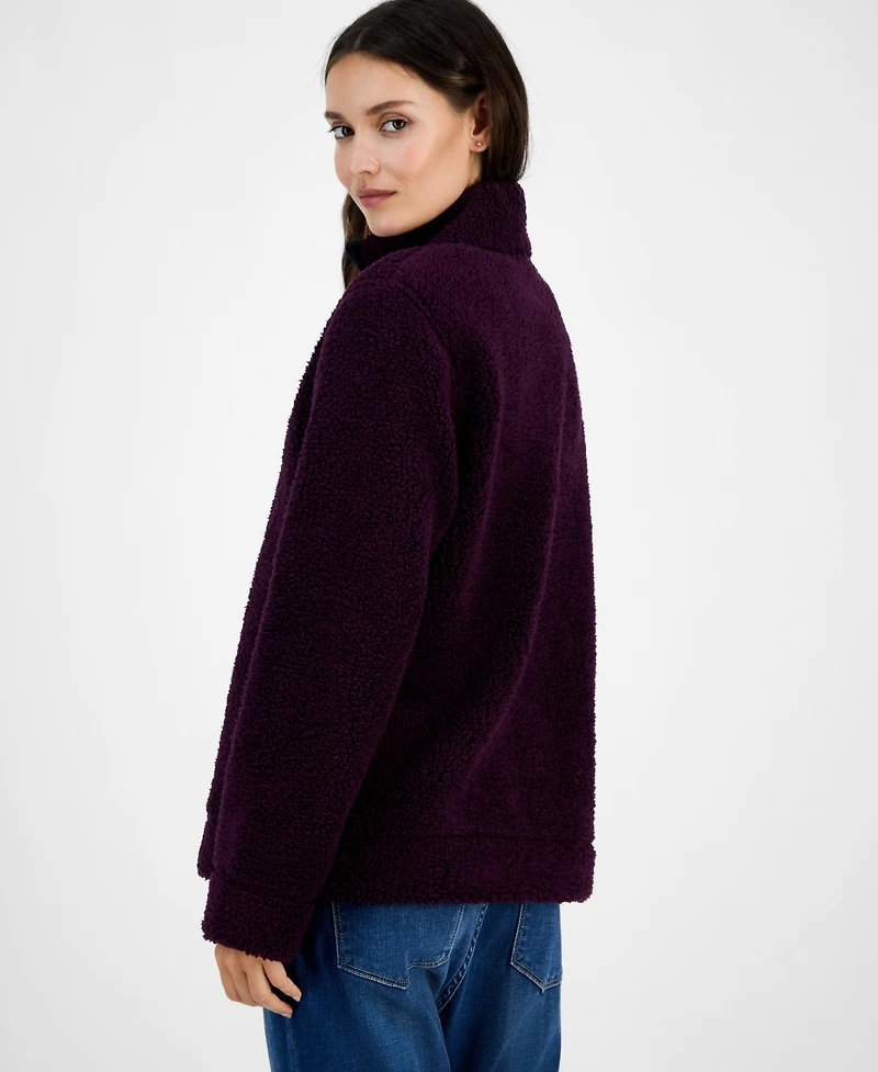Tommy Hilfiger Women's Quarter-Zip Faux-Sherpa Jacket
