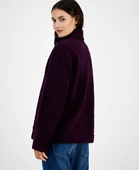 Tommy Hilfiger Women's Quarter-Zip Faux-Sherpa Jacket