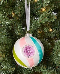 Holiday Lane Pastel Shine Rainbow Reflector Ball Ornament, Macy's Exclusive