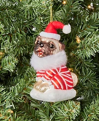 Holiday Lane Pets Santa Pug Ornament, Macy's Exclusive