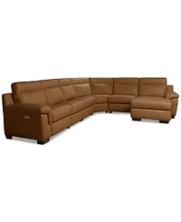 Julius Ii -Pc. Leather Chaise Sectional with 1 Power Recliner