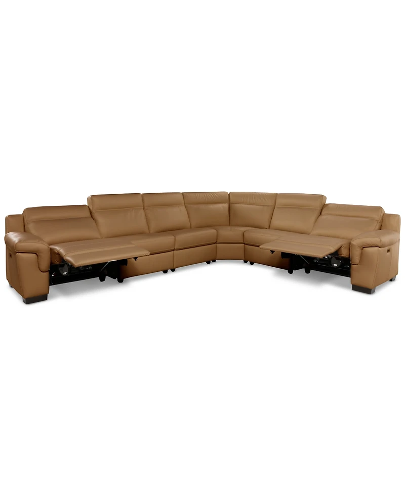 Julius Ii -Pc. Leather L Sectional with 2 Power Recliners