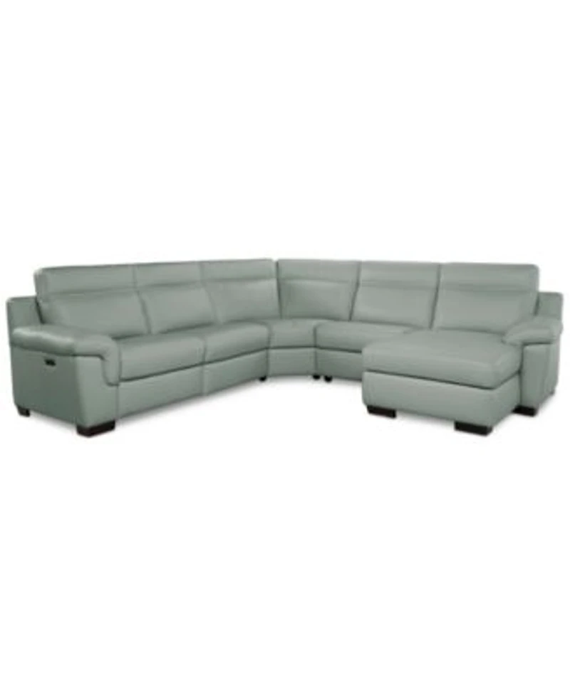 Julius Ii Leather Sectional Collection Macys Exclusive