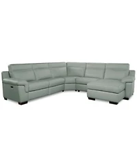 Julius Ii Leather Sectional Collection Macys Exclusive
