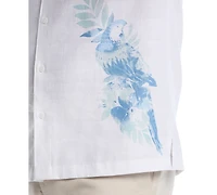 Cubavera Men's Tropical Placement Print Short Sleeve Button-Front Shirt