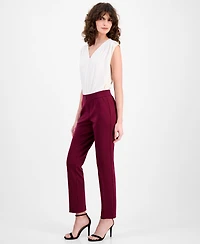 Ak Anne Klein Women's Pull-On Straight-Leg Pants