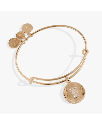 Alex and Ani Pave Starburst Texture Initial Bangle Bracelet V
