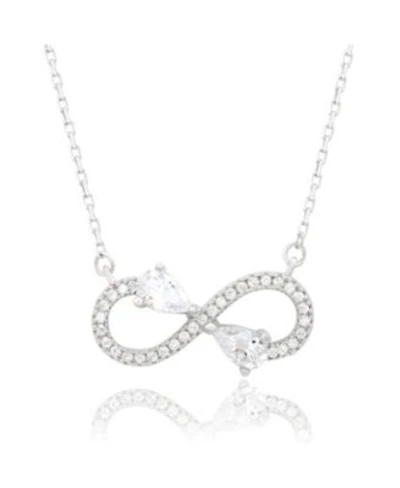 Suzy Levian New York Suzy Levian Sterling Silver White Cubic Zirconia Infinity Multi-cut Necklace