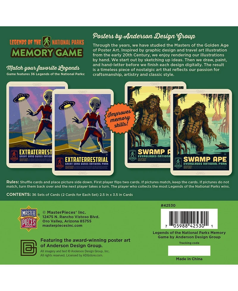 Masterpieces Legends of the National Parks Memory Game