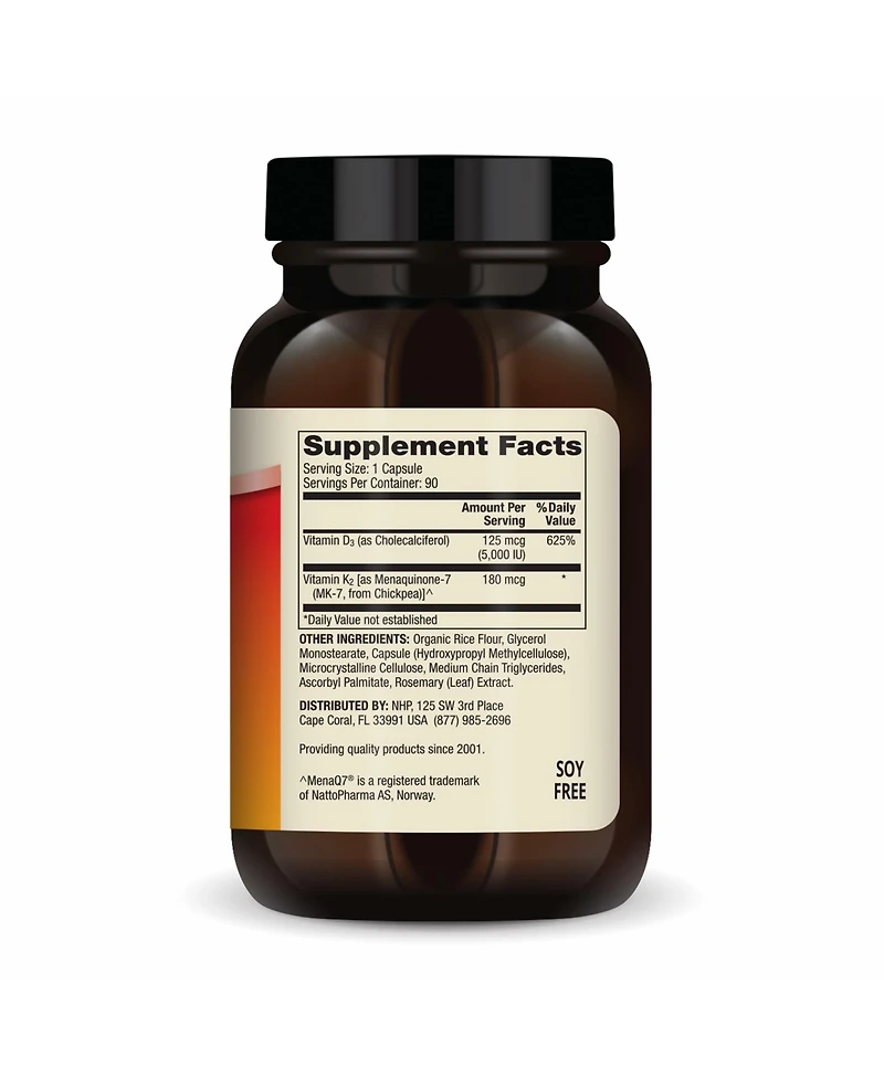 Dr. Mercola Vitamins D3 & K2, 90 Servings, Supports Immune Health