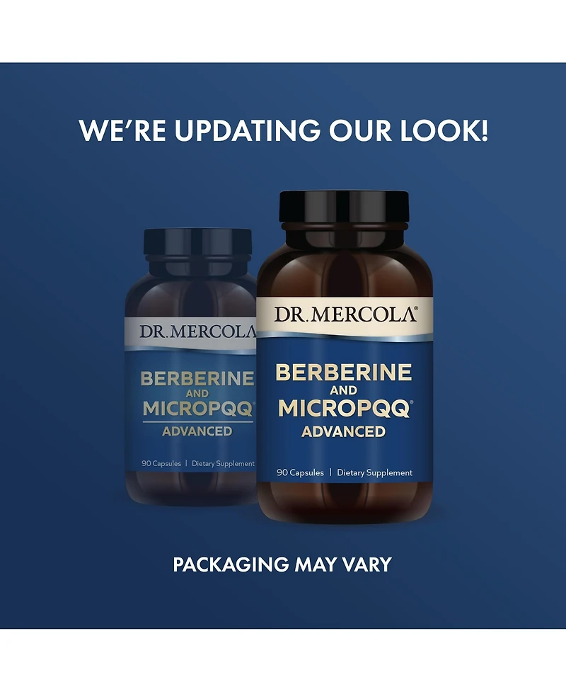 Dr. Mercola Berberine and MircoPQQ Advanced, 90 Servings, Supports Immune and Organ Health