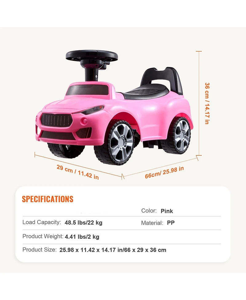 Toddler Ride On Push Car Ages 1-3 with Music Steering Wheel and Under Seat Storage