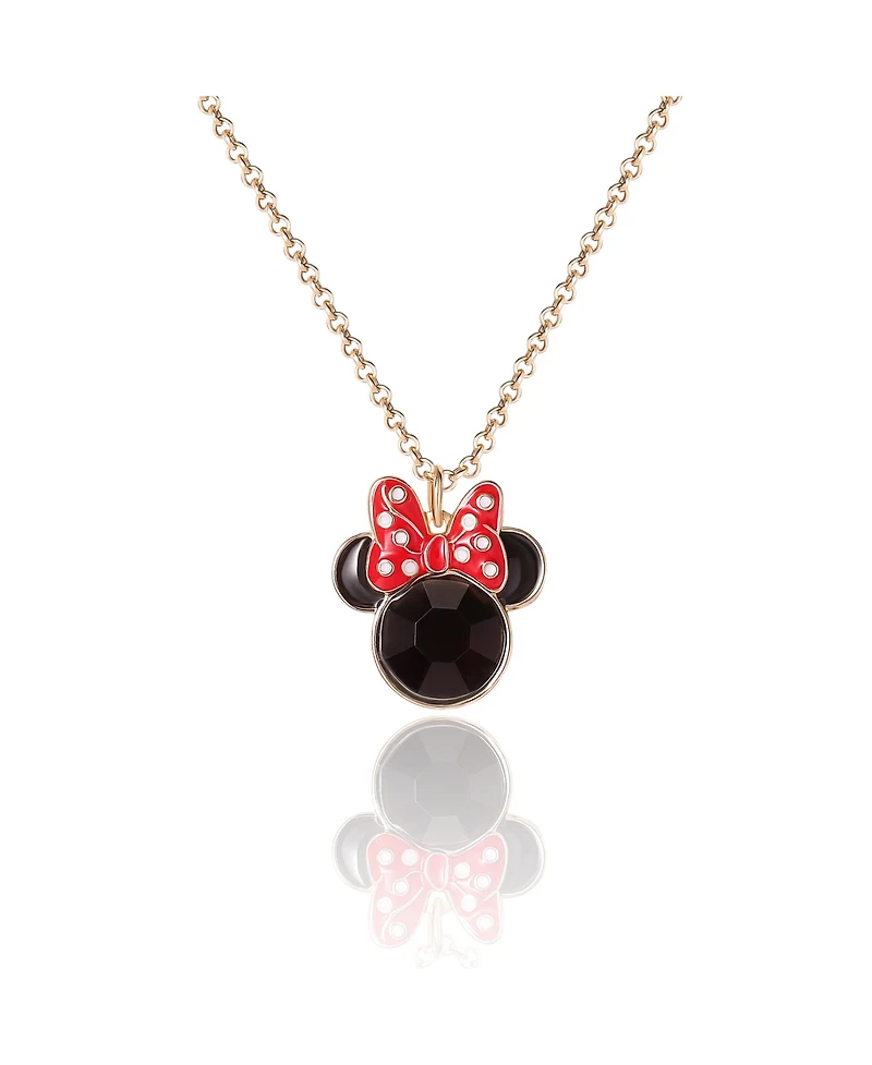 Fashion 16"+3" Minnie Mouse Necklace & Earrings Set -Imitation Yg Plt