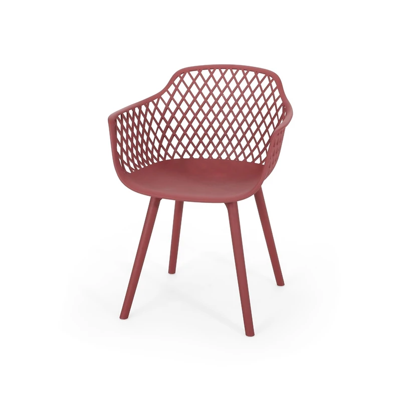 Set Of 2 Outdoor Dining Chair In Red
