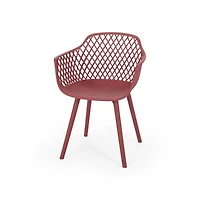 Set Of 2 Outdoor Dining Chair In Red
