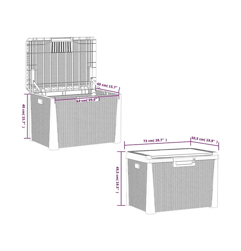 Patio Storage Box with Seat Cushion Anthracite 33 gal Pp