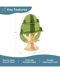 Guidecraft Kids Tree Bookshelf: Library Bookcase, Toddler Book Shelf, Green Wood 4 Tier Bookshelf, Nursery Furniture Decor, Bedroom & Playroom Storage