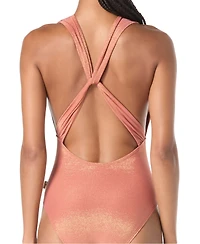 Vince Camuto Women's Sparkle Plunge One-Piece Swimsuit