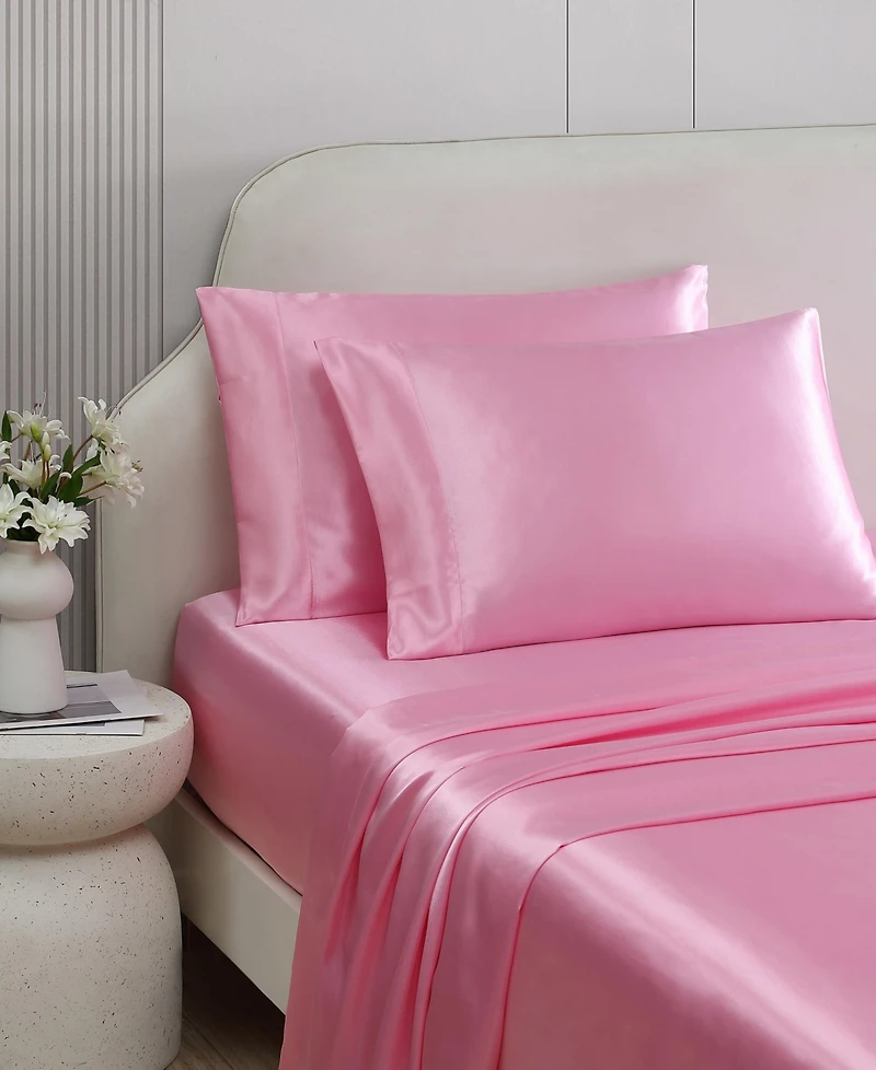 Betsey Johnson Solid Satin 3-Pc. Sheet Set, Twin Xl