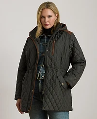 Lauren Ralph Plus Hooded Quilted Anorak Coat