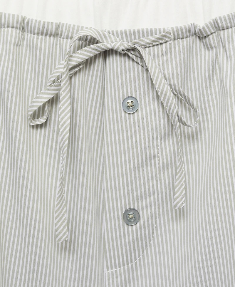 Mango Women's Elasticated Detail Striped Pajama Shorts