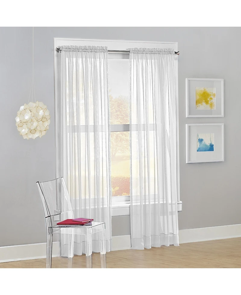 Calypso Sheer Voile Rod Pocket Curtain Panel