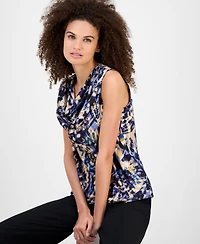 Kasper Women's Printed Cowl-Neck Tank